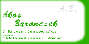 akos barancsek business card